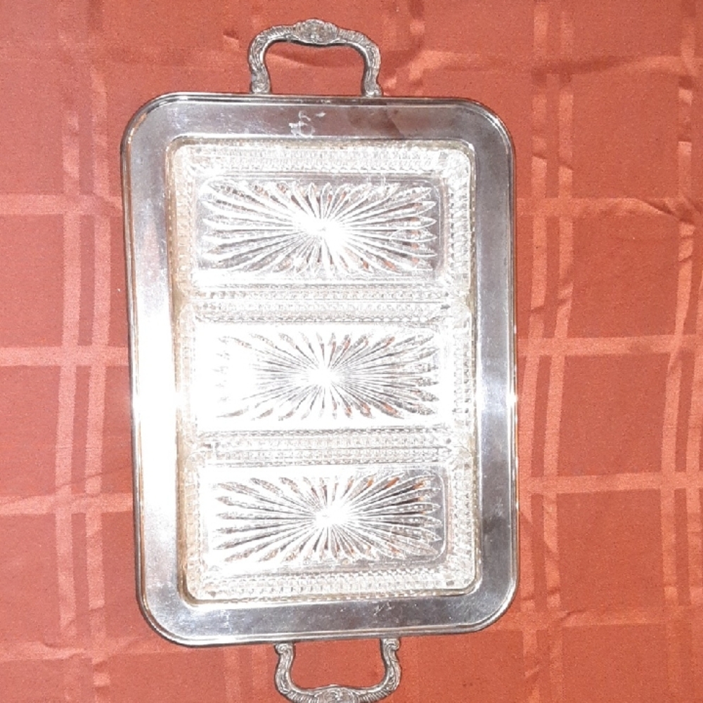 Towle Silver Rectangular Serving Tray with Handles